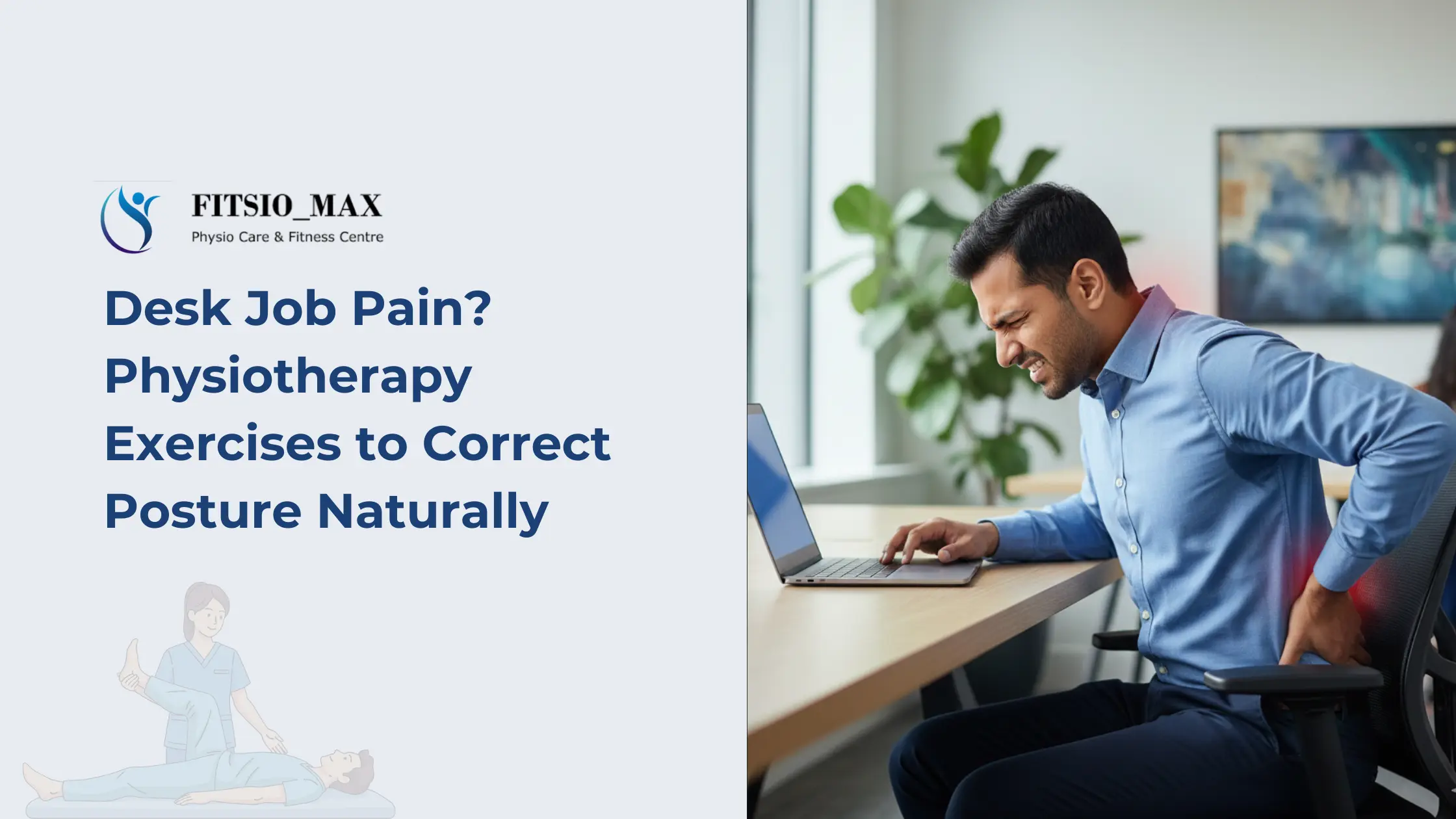 desk job pain affecting back and posture while working at computer